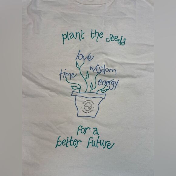 VINTAGE Plant Seeds For A Better Future Graphic T-Shirt Men XL 90s Single Stitch - Picture 2 of 9
